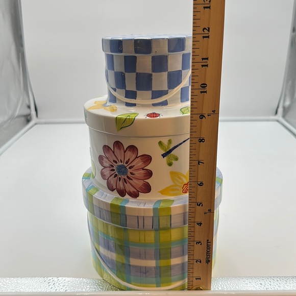 Linens & Things Cookie Jar,Retired Rare Hatbox Ladybug Plaid Bee Cookie Jar - Picture 14 of 16